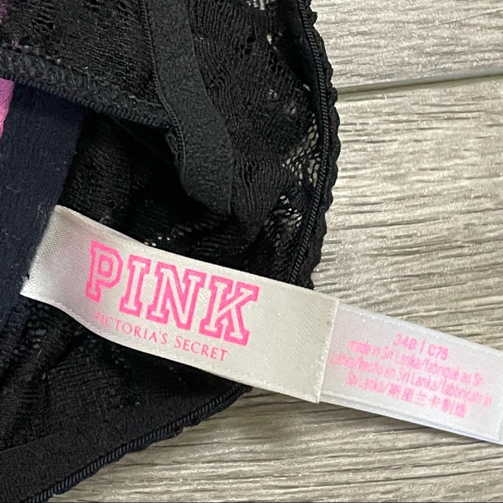 Victorias Secret PINK Lace over Push Up Padded Bra - Picture 6 of 7